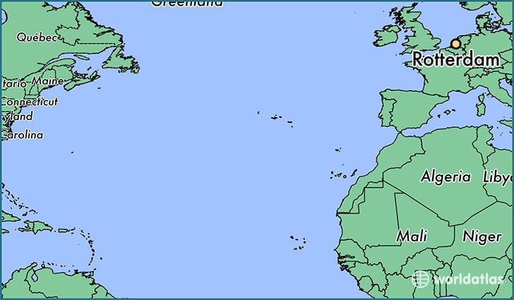 地図のロッテルダムの世界 