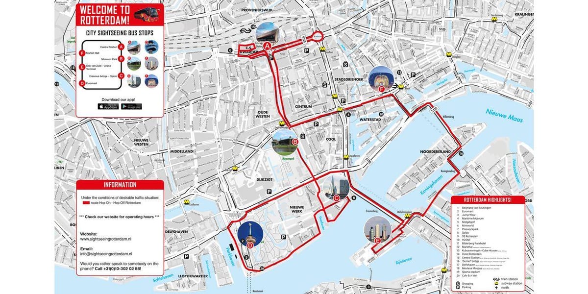 地図のロッテルダムバス 