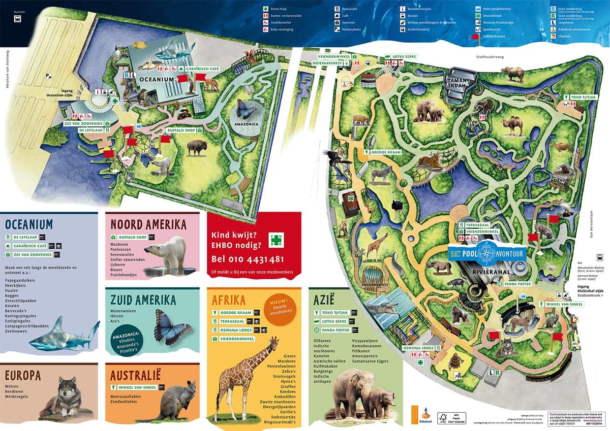 地図のロッテルダム動物園 