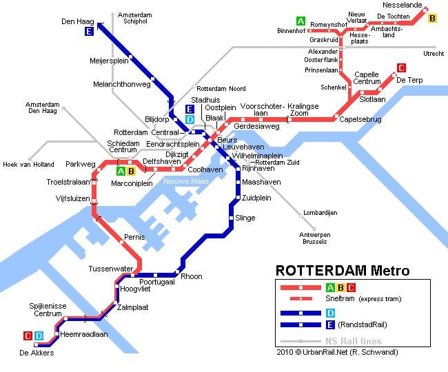 retロッテルダム市の地図