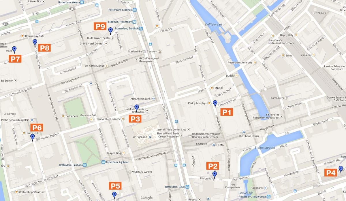 地図のロッテルダム駐車場区 